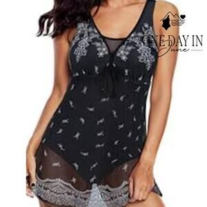 Zando One Piece Mesh Swimdress One Piece Swimsuit Size L